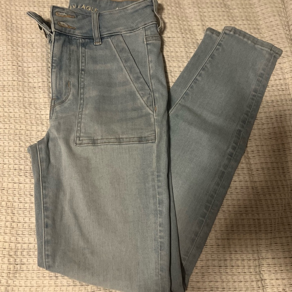 American Eagle Outfitters Light Blue High Rise Jeans